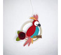 Kit papier - déco perroquet rouge à coll