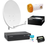 Kit Parabole 60 cm - THOMSON - Récepteur Strong FRANSAT - LNB Single - 20m Coaxial - Satfinder