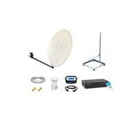 Kit Parabole 65cm Acier + Support Balcon + LNB Single + Décodeur SRT7407 Fransat + Câble HDMI + Pointeur + Câble Coax 25m + 2 fiches