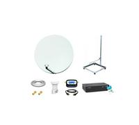 Kit Parabole 75cm fibre + Support Balcon + LNB Single + Décodeur SRT7407 Fransat + Câble HDMI + Pointeur + Câble Coax 25m + 2 fiches F