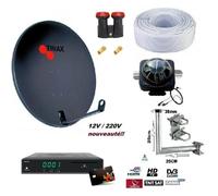 Kit Parabole - VISIOSAT - Triax 78CM - Récepteur TNTSAT 9930 - LNB monoblock Redline - 20M Câble