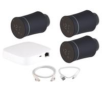 Kit passerelle WIFI + 3 têtes thermostatiques connectées noires NOYON & THIEBAULT