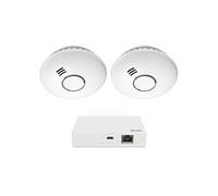 Kit passerelle Zigbee avec 2 détecteurs de fumée connectés Zigbee Alecto SMART-SMOKE10 Set 2 Blanc Blanc