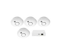 Kit passerelle Zigbee avec 4 détecteurs de fumée connectés Zigbee SMART-SMOKE10 Set 4 Blanc