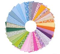 Kit Patchwork Coton 35 Morceaux 25x25cm pour Kit Patchwork Coton | 35 uniques, coton fin léger, motifs aléatoires, idéal pour quilts et vêtements, taille pratique 25x25cm