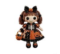 Kit Patchwork Sorcière Squelette 13-15cm Halloween Tissu Fil | Activité anti-stress pour adultes et adolescents livré avec tissus prédécoupés boutons aiguilles et instructions