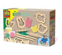 Kit pâte à modeler SES CREATIVE avec outils en bois Eco - 3 couleurs - Pour enfant à partir de 3 mois