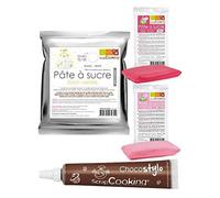 Kit pâte à sucre naissance fille + 1 Stylo chocolat