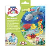 STAEDTLER - Fimo Kids Form&Play - Set "Le monde sous-marin" - 4 pains pâte à modeler 42 g assortis + 1 outil de modelage + 1 décor + notice d'utilisation détaillée - 8034 14 LY