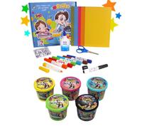 Kit pâte malléable caoutchouteuse Me Contro Te La vengeance de M. S - 5 bocaux avec un toujours magique + Art and craft Color Me Contro You Jouez découpe et créez pour enfants