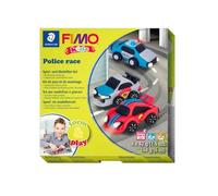 STAEDTLER - Fimo Kids Form&Play - Set "Police course poursuite" - 4 pains pâte à modeler 42 g assortis + accessoires & instructions - 8034 29 LY