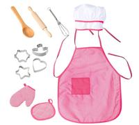 Kit Patisserie Enfant 11 Pièces - Ensemble Montessori avec Tablier Et Toque De Chef - Jeu De Rôle pour Garçons Et Filles, Cadeau 3-12 Ans