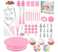 Kit Patisserie, Poche a Douille Patisserie Accessoire Patisserie Plateau Tournant Outils de Plateau Tournant Gâteau, Plateau à Gâteau, Présentoir à Gâteau Rotatif, Kit de Décoration(255 Pièces)