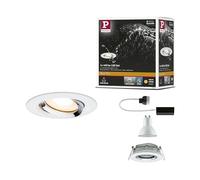 Kit Paulmann Nova Plus EBL IP65 orientable 7 W 2 700 K blanc dépoli, chrome | Spot encastré avec spots LED orientables, fonction de variation d'intensité, IP65, adapté aux pièces humides, le culot GU10