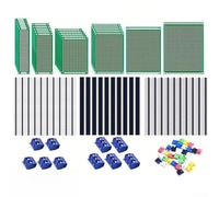 Kit PCB double face avec 92 pièces dont un en-tête à broche à une rangée et des connecteurs femelles pour la conception de circuits électroniques (boîtes)