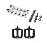 Kit Pédalier 48T avec Boîtier Central pour Réparation | Acier chromoly pour robuste, axe 19mm, boîtier inclus, idéal pour vtt et ville, résistance déformation(C-silver)