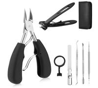 Navaris Kit Pedicure pour Pied - Lot 7x Accessoire Ongle Incarné Gros Orteil avec Coupe Ongle Pied Main et Pince a Ongle - Set Manucure avec Coupe Ongles Pieds Dur et Epais