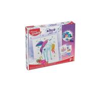 Kit peinture Aquarelle - Aqua Art Licorne Magique, 3 tableaux metallises - Crayons, Pinceau eau - Set Jeu Creatif enfant + Carte