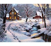 Kit Peinture Diamant 5D DIY Complet Forêt de neige 70x90cm/28x36in Square Drill Diamond painting par numéros Cristal Strass Broderie Point De Croix Arts Artisanat Chambre pour Maison Wall Décoration