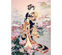 Kit Peinture Diamant 5D DIY Geisha japonaise 30x40cm Diamond Painting Forage Complet Peinture Par Numéros Broderie Diamant Strass Point de Croix Art Décoration Murale Pour Maison (12x16in)