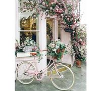 Kit Peinture Diamant 5D DIY Vélo de fleur 30x40cm Diamond Painting Forage Complet Peinture Par Numéros Broderie Diamant Strass Point de Croix Art Décoration Murale Pour Maison (12x16in)