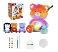Kit Peinture Enfant Avec Lampe,Veilleuse De Peindre 3D,Kit De Materiel Dessin Bricolage Jouet,Loisir Ensemble Créatif Activité Pour Garçons,Cadeau D'Anniversaire Pour Filles De 3-12 Ans (Petit ours)