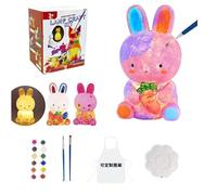 Kit Peinture Enfant Avec Lampe,Veilleuse De Peindre 3D,Kit De Materiel Dessin Bricolage Jouet,Loisir Ensemble Créatif Activité Pour Garçons,Cadeau D'Anniversaire Pour Filles De 3-12 Ans (Lapin)