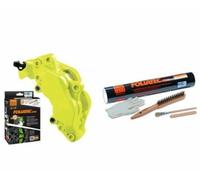 FOLIATEC Kit de peinture pour étriers de frein, résistant à la chaleur, kit complet pour 4 étriers de frein, Neon Yellow, jeu de 10 pièces