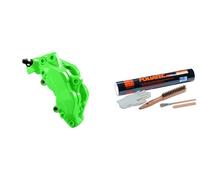 FOLIATEC Kit de peinture pour étriers de frein, résistant à la chaleur, kit complet pour 4 étriers de frein, Neon Green, jeu de 10 pièces