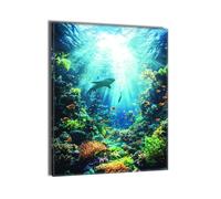 Kit Peinture Numero Adulte avec Cadre, Océan Animal, Kit Creatif Activité Manuelle Adulte, Paint by Numbers avec Pinceaux et Peinture, Halloween Noel Maison Tableau Decoration Murale 50x70cm J-a-1314