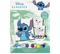 Kit peinture par numero disney stitch 6 images 18x20cm - art creatif kids enfant 6 ans - dessin anime - set coloriage et carte