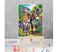 Kit Peinture par Numéro pour Adulte Enfant Âne, Kit Numero d'Art Fleur Loisir Creatif Enfant Idéal Comme Cadeau Anniversaire, Numero d'art 50x65 cm Model YEYUMEOZB-4