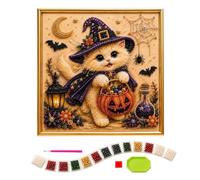 Kit Peinture Perles Halloween Adultes Art Mural 3D DIY Chat Et | Coffret Art Perlé Chat Pour Débutants Adultes, Fêtes, Décoration De Maison, Salon Chambre