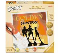 Kit peinture - RAVENSBURGER - CreArt Golden KPop Demon Hunters - Toile 20x20 cm - 11 peintures (dorée pailletée) - Paillettes
