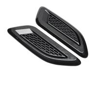 Kit pelle d'aération capot 2 Pièces Autocollant Décoratif Couverture Scoop Prises D’air Capot Universel Voiture Ventilation Tuning Accessoires Style Auto(Black1)