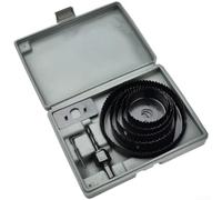 Kit Perçage pour bois Plastique 19pcs avec Mandrins et Forets | Acier traitÃ©, 13 lames 19-152mm, nette pour bois/PVC, 2 mandrins inclus, boÃ®te robuste(B)