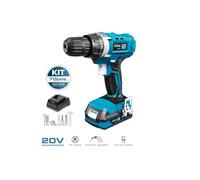 Kit Perceuse Visseuse Avec 70 Accessoires 20v Avec Batterie Et Chargeur Koma Tools.