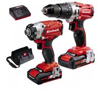 Einhell Kit perceuse-visseuse TE-CD 18/2 Li + clé à chocs TE-CI 18/1 Li PXC 18V – 2x2,0Ah + chargeur