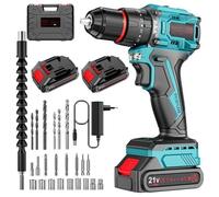 Kit perceuse visseuse sans fil-21V-2 batteries-23+3 modes -2 vitesses-Perceuse visseuse à percussion Sans Fil