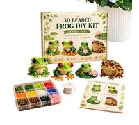 Kit Perles - 4 Pièces De Jouets Grenouille Rigolos À Créer - Kit De Perles Animaux Loisirs Créatifs - Pour Filles Garçons Débutants Anniversaire Fête Vacances Décoration Maison Projets Scolaires