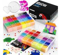 Kit Perles à Repasser 2,6mm - 40 000 Pièces 48 Couleurs, pour Adultes & Ados dès 12 ans - Art Loisirs Créatifs, 8 Plaques, Pince de Précision, Boîte de Tri, Cadeau Créatif
