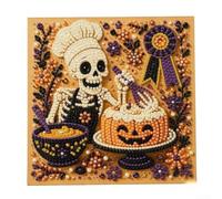 Kit Perles Momie Halloween 20x20cm Avec | Toile auto-adhésive préimprimée avec sections numérotées pour facile à accrocher pour bois fourni