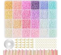 Kit Perles pour Bracelet,8000 PCS Metier a Tisser Perle Perles pour Bijoux Perles pour Bracelet Enfant pour Adulte Enfant Noël Anniversaire Création de Bijoux Bracelets Collier