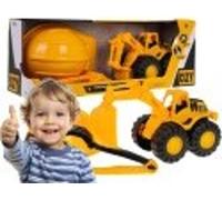 KIT PETIT CONSTRUCTEUR excavatrice + casque pour enfant