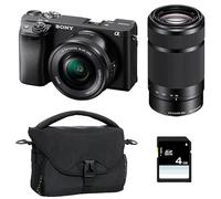 Kit Photo Personnalisé crée à l'aide de SONY Alpha 6400 Noir + 16-50 + 55-210 + Sac + SD 8 Go