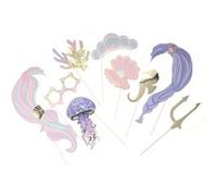 kit photobooth carton sirène 9 pièces pastel - artifetes 94072 Multicolore G
