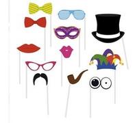 kit photobooth funny party 12 pièces - sud trading cd5079 Multicolore G