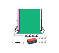 Kit Photographie Trépied 2X2M + 3 Arrières-Plans Photographiques Pour Studio