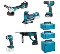 Kit photovoltaique - kit solaire Makita Ensemble d'outils électriques 18 V DDF484, DGA513, DHR202, DJV181, DML802