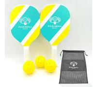Kit Pickleball Pro® | 2 Raquettes en Bois + 3 Balles | Kit Officiel Pickle Ball avec Sac de Transport Inclus | Jeu de Plage, Plein Air, Sport | Jeux Enfant & Adulte | 100% Fun | OriginalCorner®